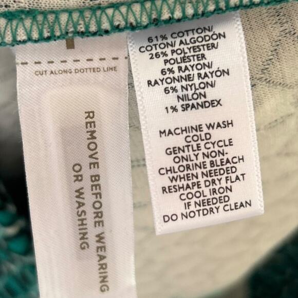 LOFT Women's Teal Tiled Jacquard Skirt Size 12 - Picture 6 of 6